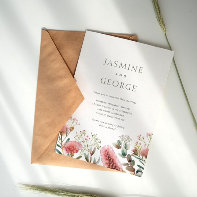 Australian Native Watercolour Wildflower Invitation (Creator Uploaded)