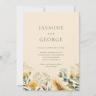 Australian Native Watercolour Wildflower Invitation
