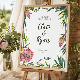 Australian Native Wedding Welcome Sign Poster