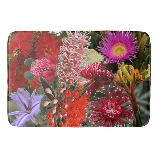 Australian Native Wild Flowers Large Bath Mat (Front)