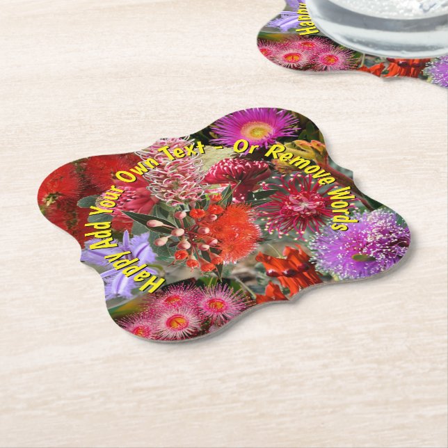 Australian Native Wild Flowers Paper Coaster (Angled)
