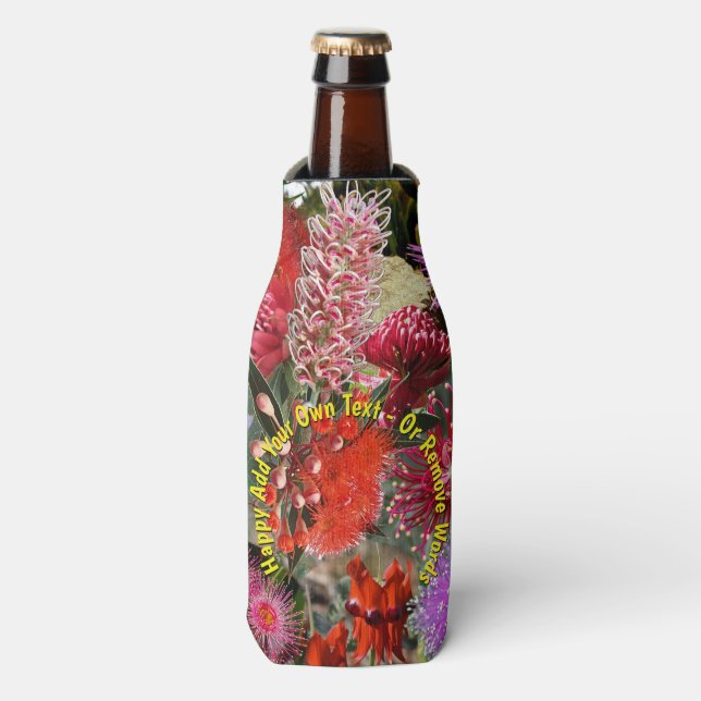 Australian Native Wild Flowers Stubby Holder (Bottle Front)