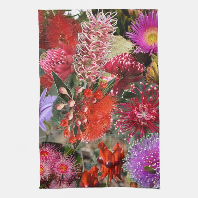 Australian Native Wild Flowers tea / Towel (Vertical)
