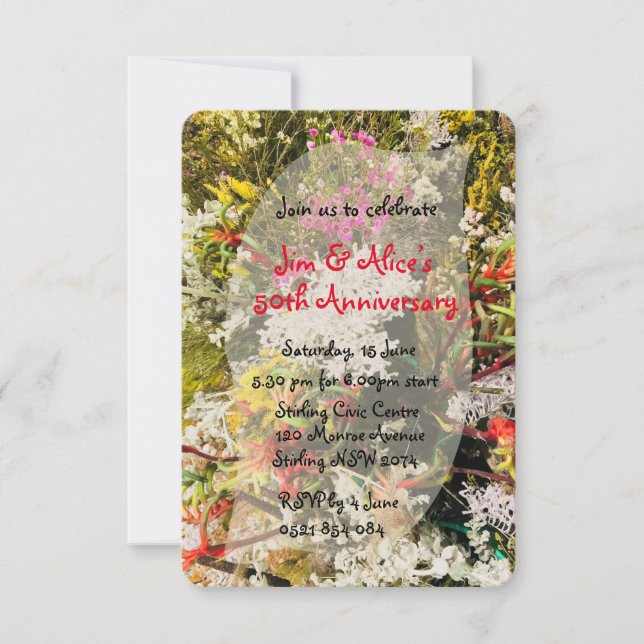 Australian Native Wildflowers Invitation (Front)