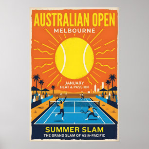 Australian Open Tennis Poster Summer Slam, Bold
