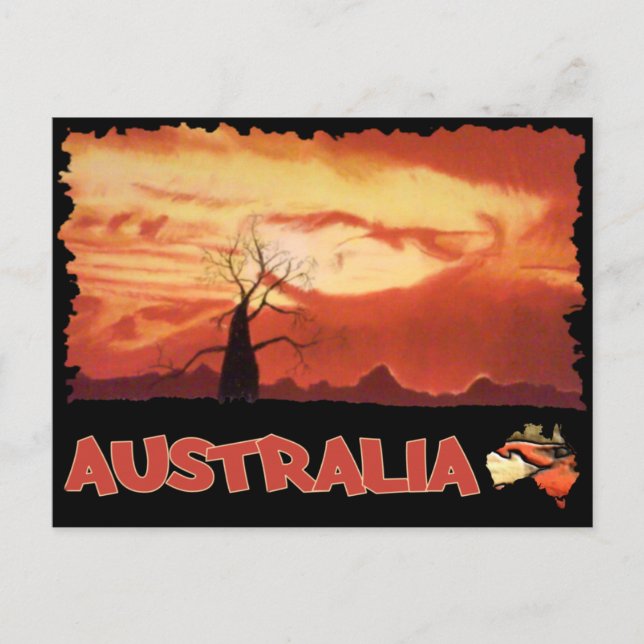 Australian Orange Sunset Postcard (Front)