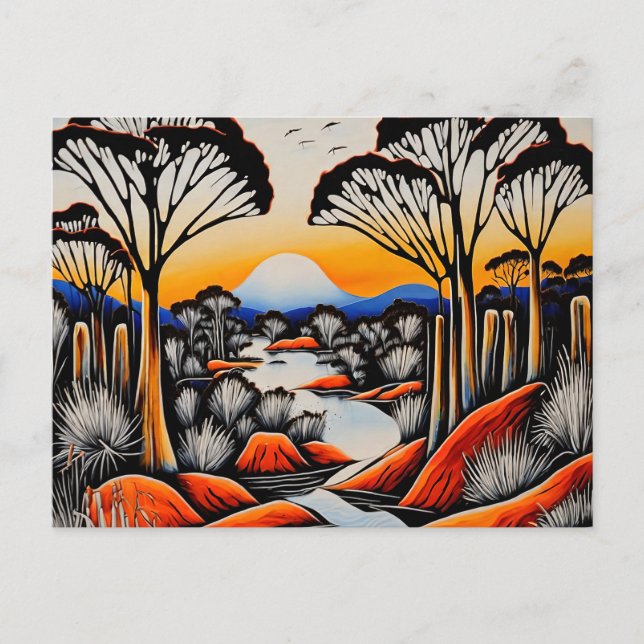 Australian Outback Art Postcard (Front)