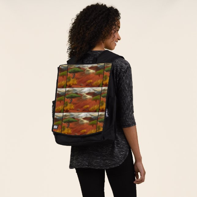 Australian Outback Dawn Abstract Art Backpack (Worn)