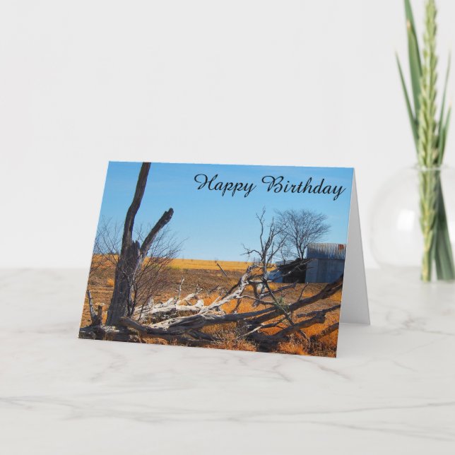 Australian outback landscape blank birthday card (Front)
