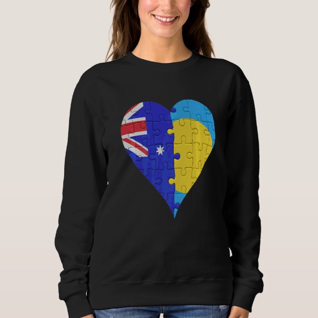 Australian Palauan Flag Heart Sweatshirt (Front)