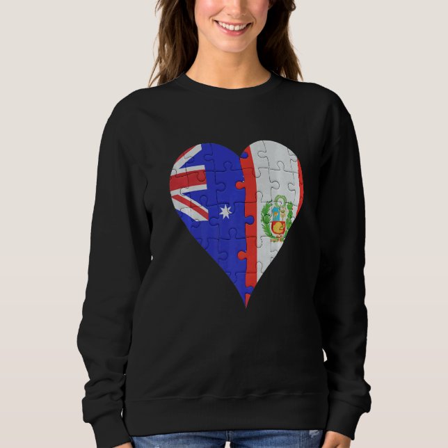 Australian Peruvian Flag Heart Sweatshirt (Front)