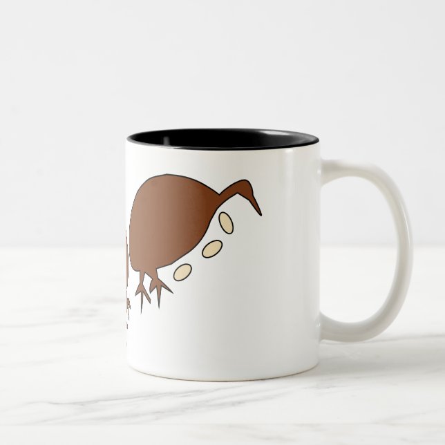 Australian Petroglyphs Bird Egg and Birds Two-Tone Coffee Mug (Right)