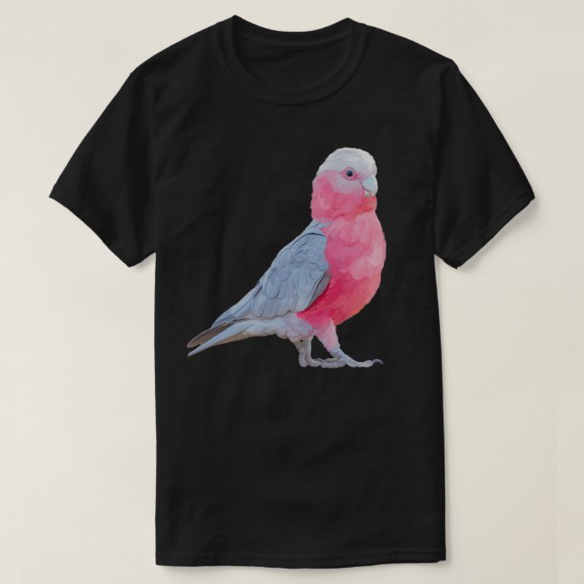 Australian Pink and Grey Galah Strutting his stuff T-Shirt (Design Front)