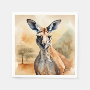 Australian Portrait Kangaroo Napkin