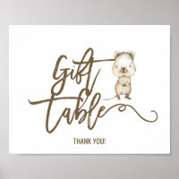 Australian Quokka Neutral Gift Table Sign