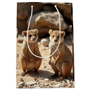 Australian Quokka Twins, Medium Gift Bag