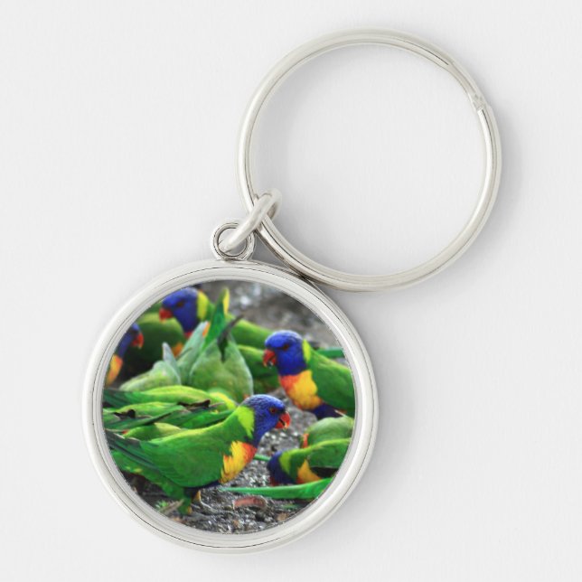 Australian Rainbow Lorikeets Key Ring (Front)