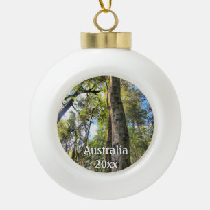 Australian Rainforest Eucalyptus Gum Trees Ceramic Ball Christmas Ornament