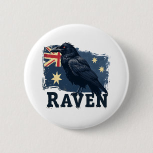 Australian Raven Corvus Coronoides Bird 6 Cm Round Badge