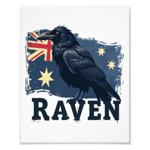 Australian Raven Corvus Coronoides Bird Photo Print