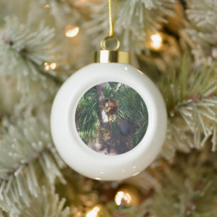 Australian Red Tree Kangaroo, Christmas Tree Ball Ceramic Ball Christmas Ornament