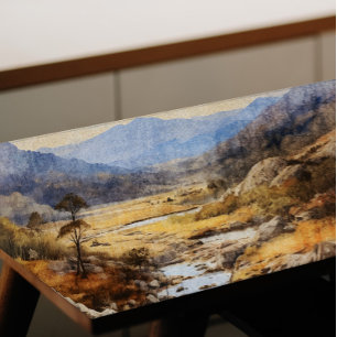 Australian River Winds Toward Mountains Decoupage Tissue Paper