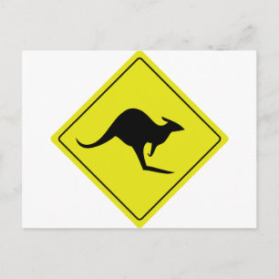 australian roadsign kangaroo australia postcard