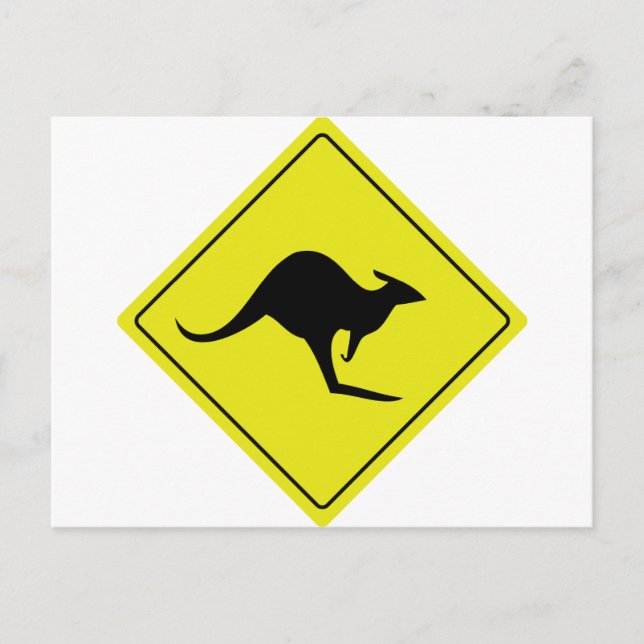 australian roadsign kangaroo australia postcard (Front)