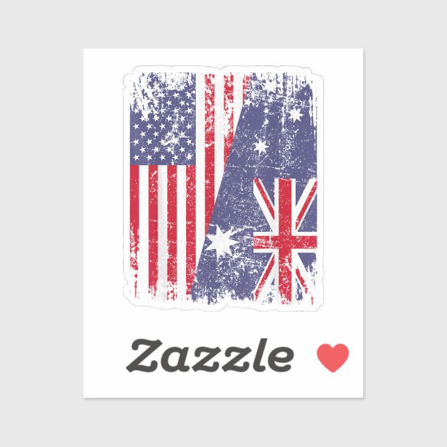 AUSTRALIAN ROOTS  Half American Flag AUSTRALIA  (Sheet)