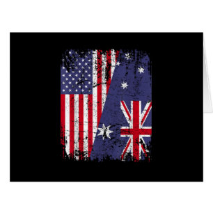 AUSTRALIAN ROOTS  Half American Flag AUSTRALIA 