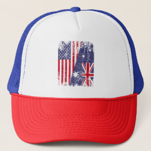 AUSTRALIAN ROOTS Half American Flag AUSTRALIA Trucker Hat