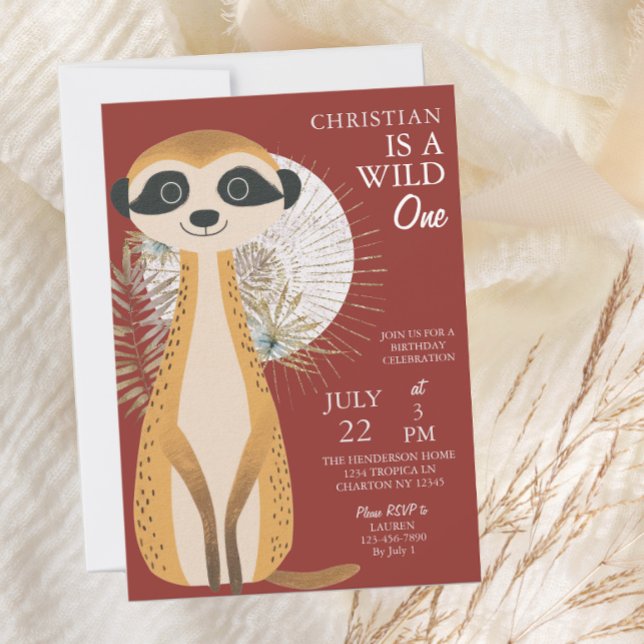 Australian Safari Wild One First Birthday Invitation (Creator Uploaded)