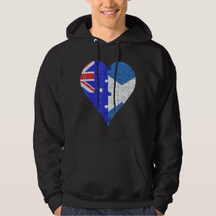 Australian Scottish Flag Heart Hoodie