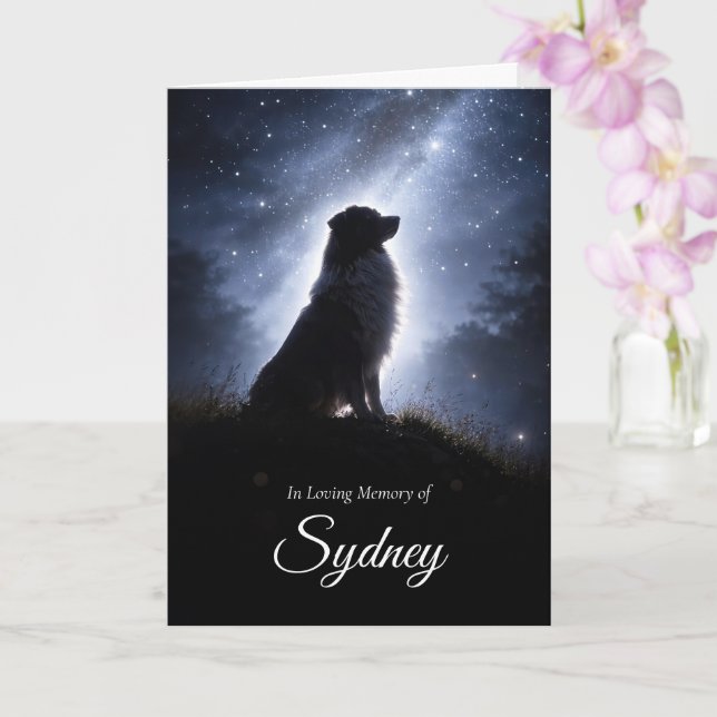 Australian Shepard Aussie Sympathy Memorial Card (Orchid)