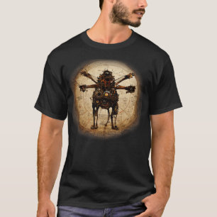 Australian Sheperd Surreal Steampunk Artwork Dog L T-Shirt