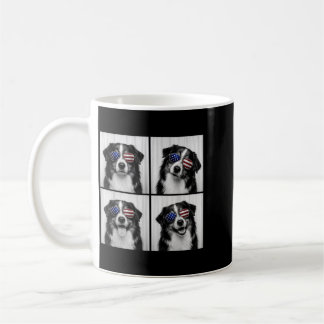 Australian Shepherd 4th Of July Aamerican Flag Dog Coffee Mug