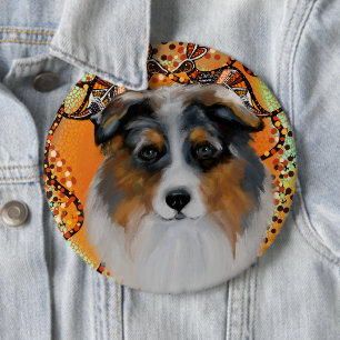 AUSTRALIAN SHEPHERD 6 CM ROUND BADGE