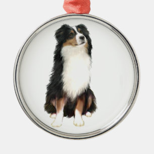 AUSTRALIAN SHEPHERD (A) - Tri Colour Metal Tree Decoration