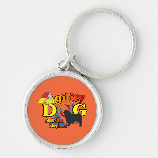Australian Shepherd Agility Key Ring (Front)