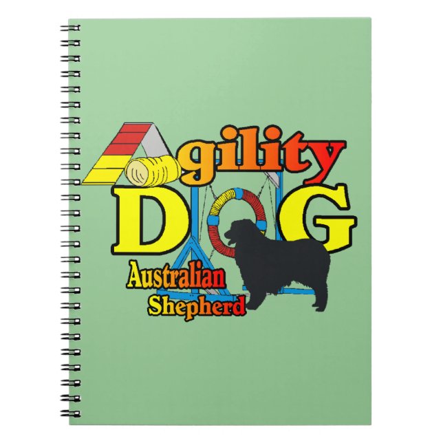 Australian Shepherd Agility Spiral Notebook (Front)
