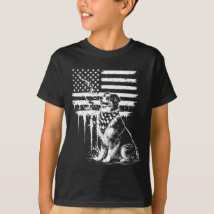 Australian shepherd american flag 4th of july usa T-Shirt
