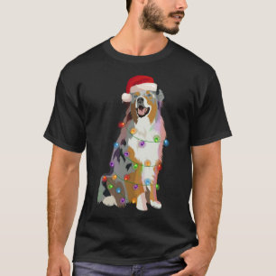 Australian Shepherd Aussi Christmas Lights Xmas Do T-Shirt