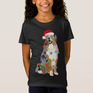 Australian Shepherd Aussi Christmas Lights Xmas Do T-Shirt