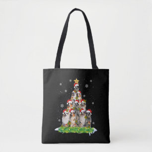 Australian Shepherd Aussie Christmas Ornament Tree Tote Bag