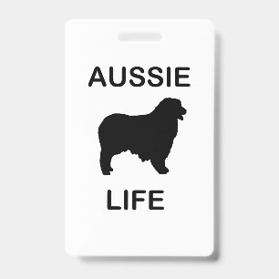 australian shepherd aussie life ID badge