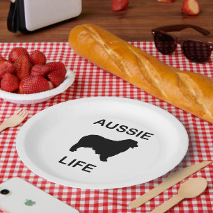 australian shepherd aussie life paper plate