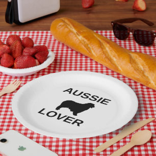australian shepherd aussie lover paper plate
