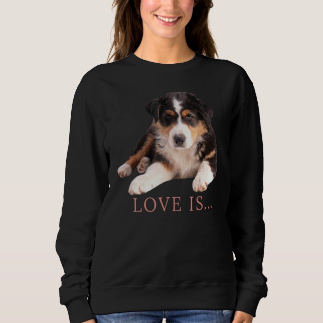 Australian Shepherd  Aussie Mum Dad Love Dog  Tee  (Front)