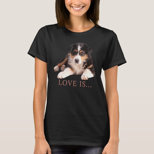 Australian Shepherd  Aussie Mum Dad Love Dog  Tee  (Front)