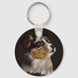 Australian Shepherd - Aussie Puppy Key Ring